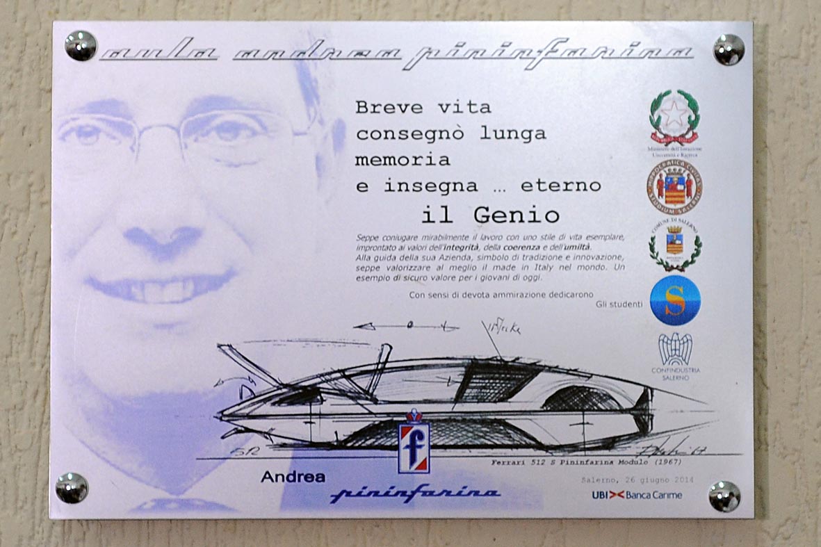   Intitolazione aula I.T.I.S. Focaccia ad Andrea Pininfarina
