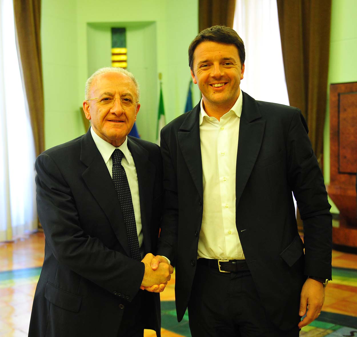  I sindaci Vincenzo De Luca e Matteo Renzi a Palazzo di Citt?
