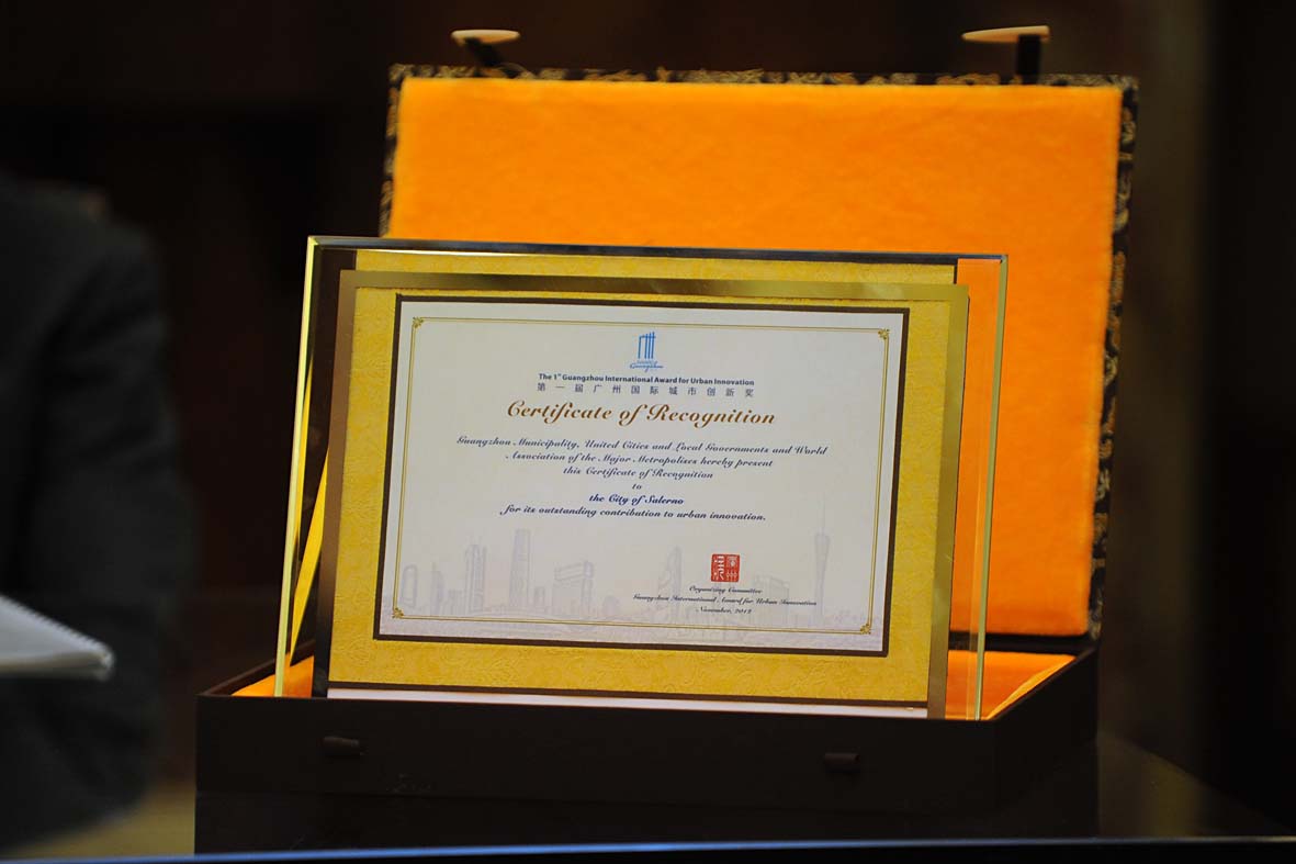   Salerno tra i finalisti del Guangzhou Award for Urban Innovation
