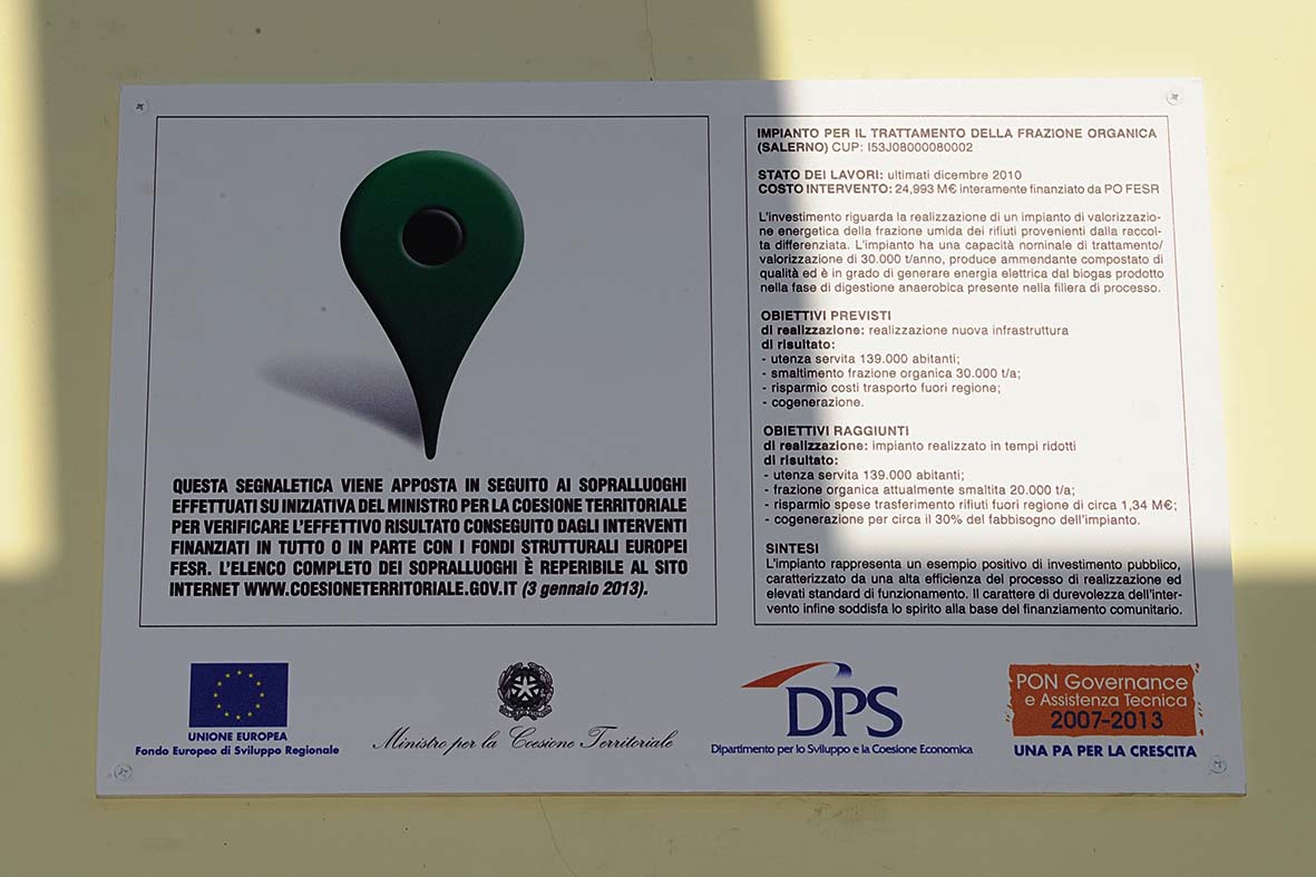   Impianto di compostaggio premiato dall'Unione europea. Visita del Ministro Barca. Salerno, 3 gennaio 2013
