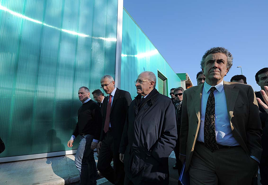  Impianto di compostaggio premiato dall'Unione europea. Visita del Ministro Barca. Salerno, 3 gennaio 2013
