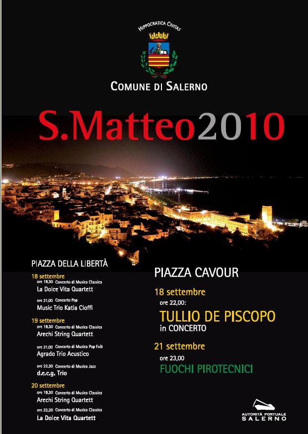   Programmazione eventi San Matteo, Salerno 21 settembre 2010
