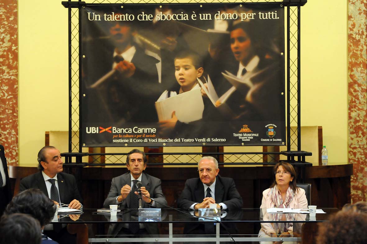   Una sinergia tra Comune e Banca Carime per la formazione di giovani talenti e la crescita artistica del Teatro Verdi. Salerno, 1 ottobre 2010
