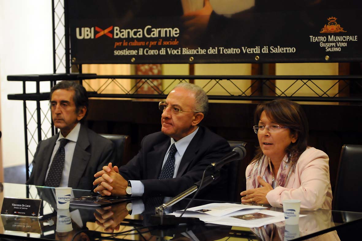   Una sinergia tra Comune e Banca Carime per la formazione di giovani talenti e la crescita artistica del Teatro Verdi. Salerno, 1 ottobre 2010
