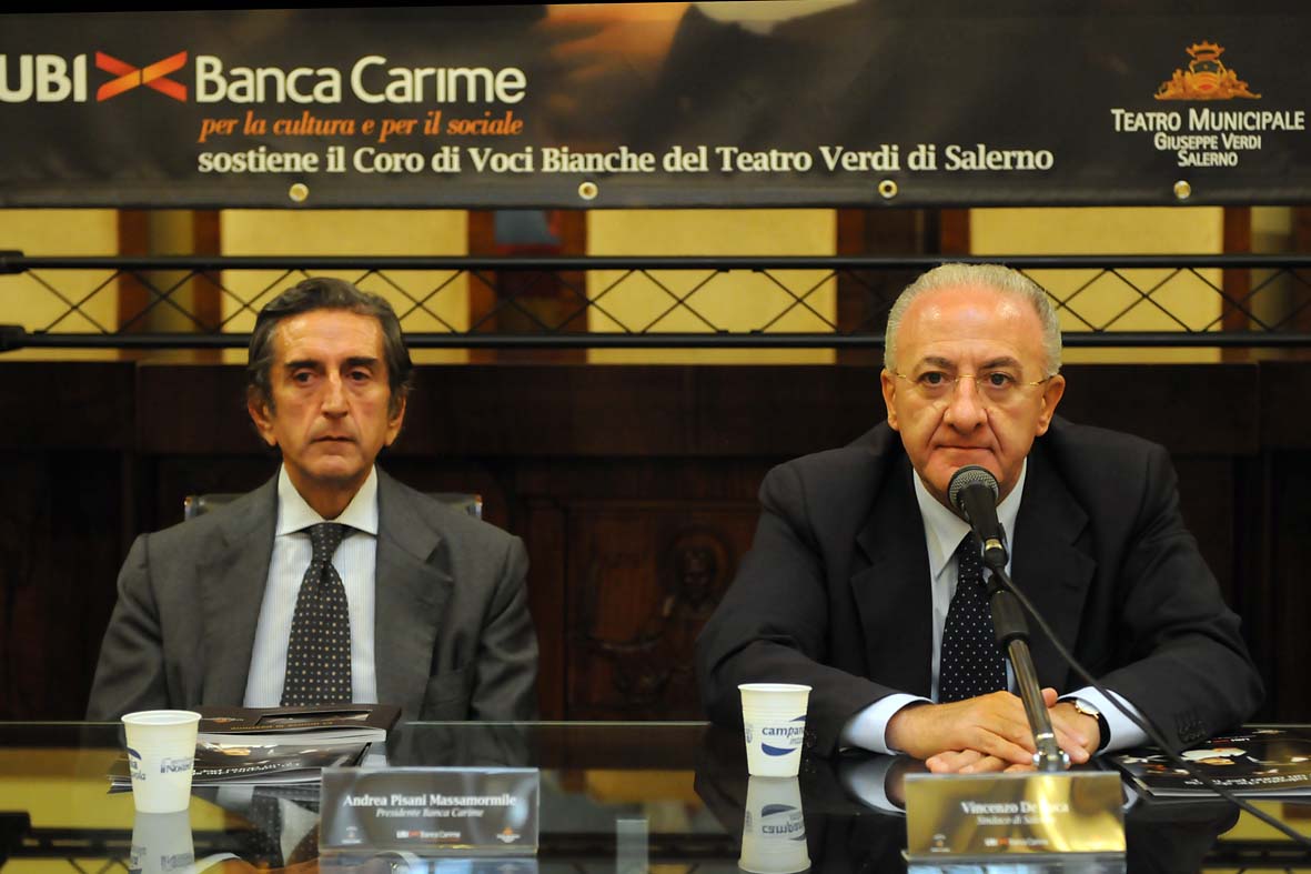  Una sinergia tra Comune e Banca Carime per la formazione di giovani talenti e la crescita artistica del Teatro Verdi. Salerno, 1 ottobre 2010
