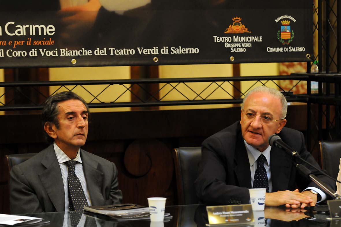   Una sinergia tra Comune e Banca Carime per la formazione di giovani talenti e la crescita artistica del Teatro Verdi. Salerno, 1 ottobre 2010
