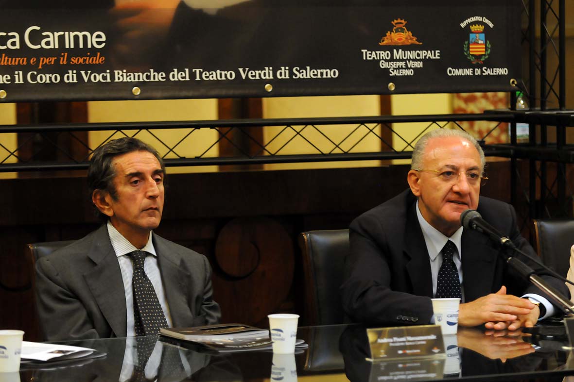   Una sinergia tra Comune e Banca Carime per la formazione di giovani talenti e la crescita artistica del Teatro Verdi. Salerno, 1 ottobre 2010
