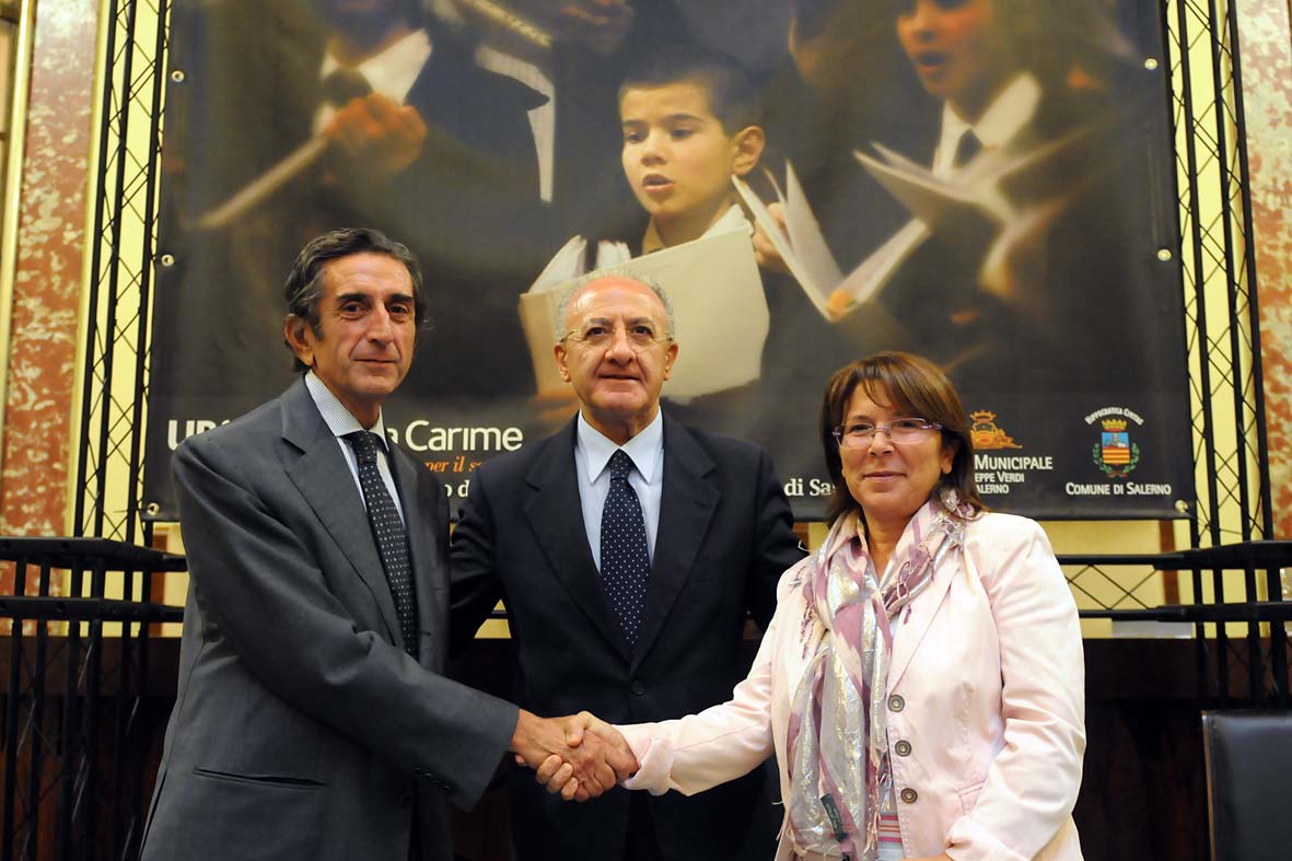   Una sinergia tra Comune e Banca Carime per la formazione di giovani talenti e la crescita artistica del Teatro Verdi. Salerno, 1 ottobre 2010
