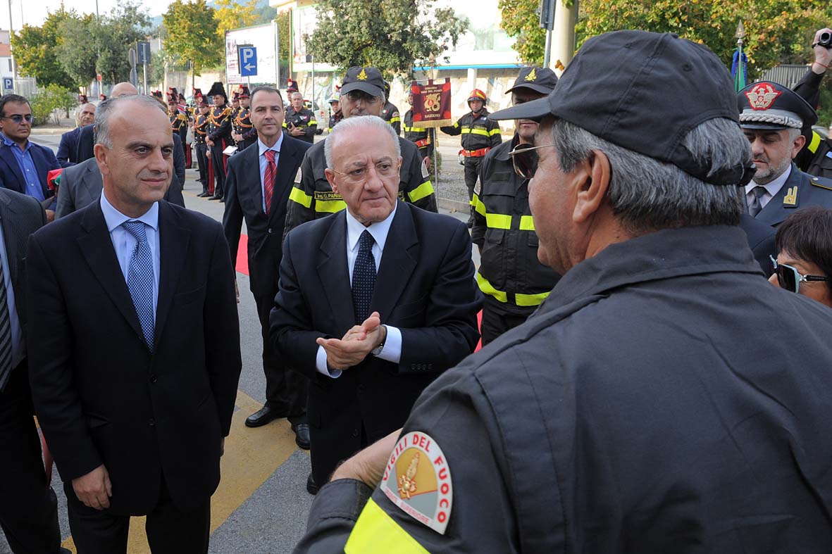   Il Sindaco De Luca alla cerimonia di inaugurazione della sede centrale dei Vigili del Fuoco
