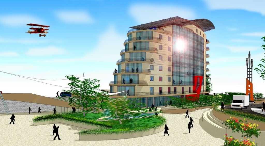   L'edificio dalla piazza pedonale

