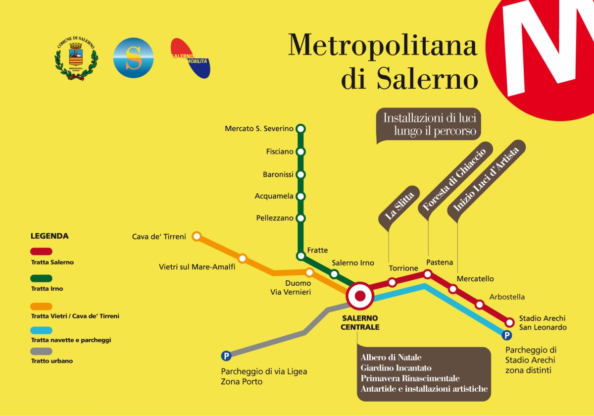   Mappa della Metropolitana di Salerno
