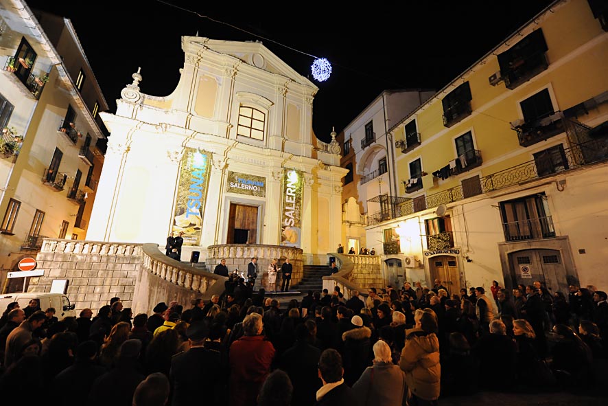   Il Sindaco Vincenzo De Luca inaugura la mostra "Dopo lo tsumani Salerno antico". Complesso Santa Sofia, 18 Novembre 2011
