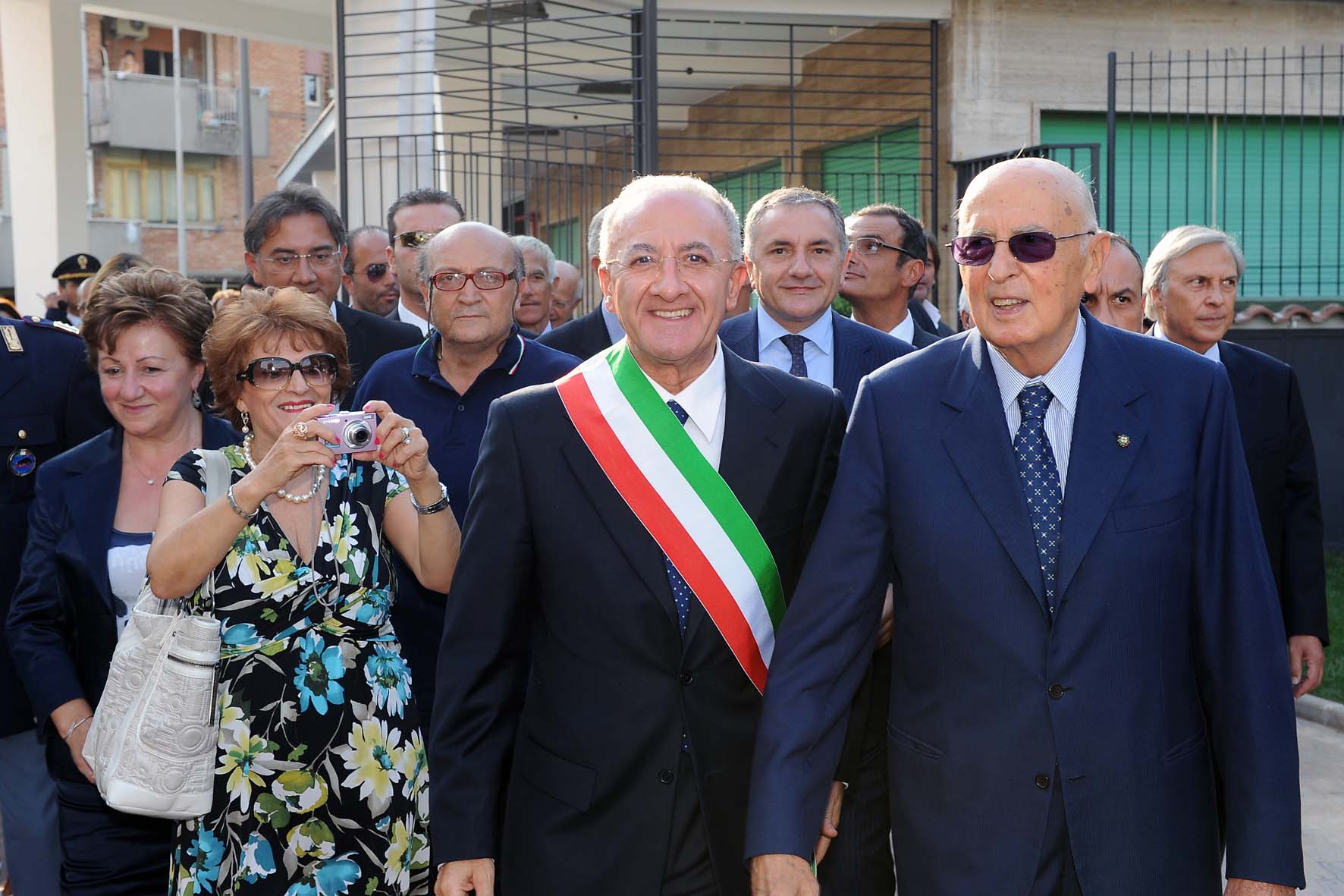   SALERNO saluta il Presidente della Repubblica GIORGIO NAPOLITANO. Inaugurazione dell'Asilo Nido Pio XII, martedi' 14 settembre 2010
