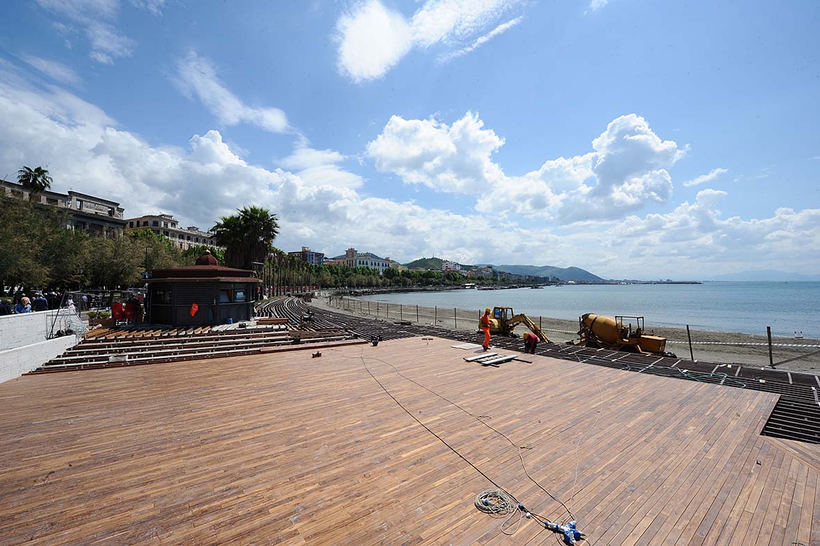   Partono le operazioni preliminari per l'installazione del cantiere della passeggiata di Piazza della Liberta
