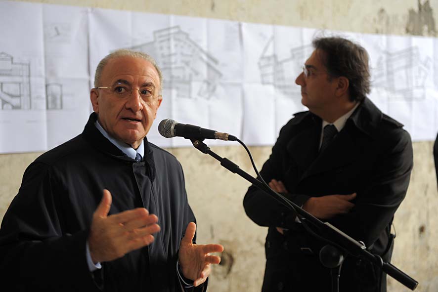   Al via i lavori per il recupero del Convento di San Nicola della Palma con il Sindaco De Luca. Salerno, 9 novembre 2010
