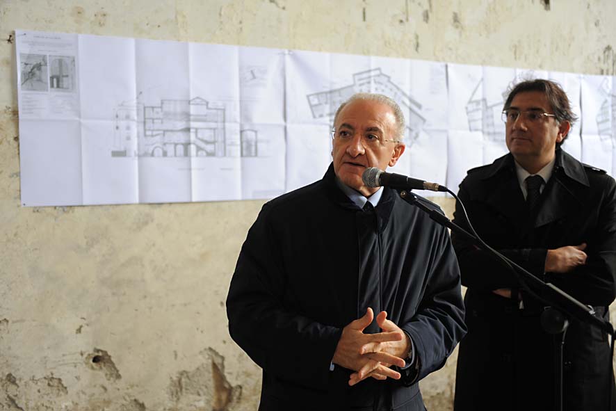   Al via i lavori per il recupero del Convento di San Nicola della Palma con il Sindaco De Luca. Salerno, 9 novembre 2010
