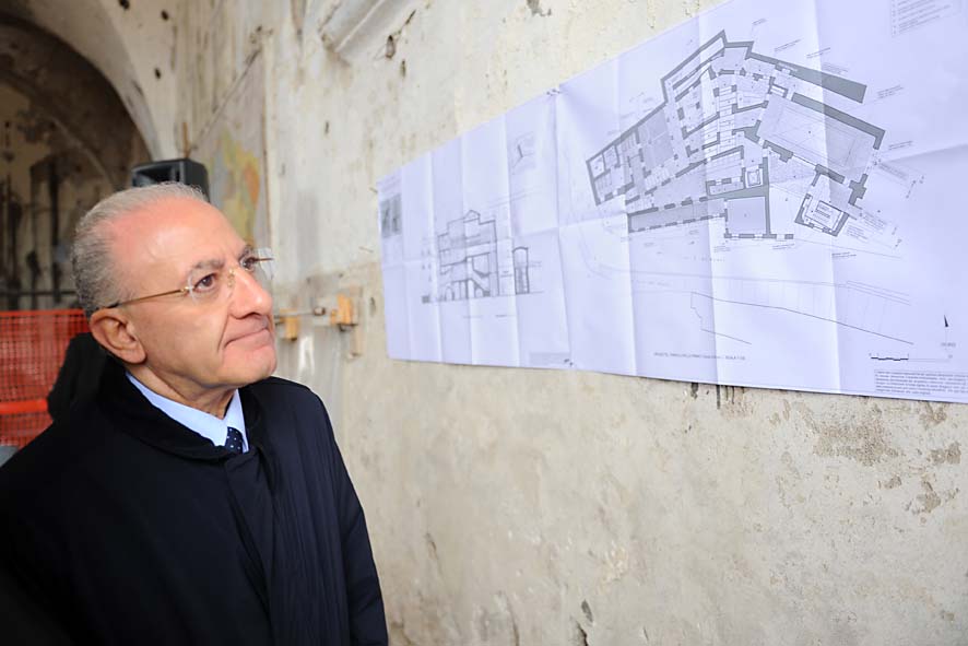   Al via i lavori per il recupero del Convento di San Nicola della Palma con il Sindaco De Luca. Salerno, 9 novembre 2010
