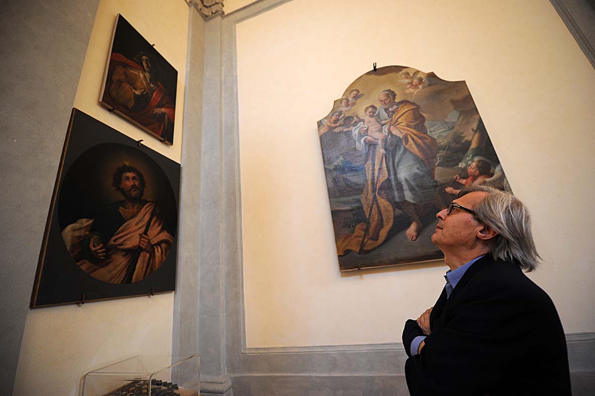   Il Sindaco De Luca e Vittorio Sgarbi in visita al cantiere del Crescent e a Palazzo Fruscione
