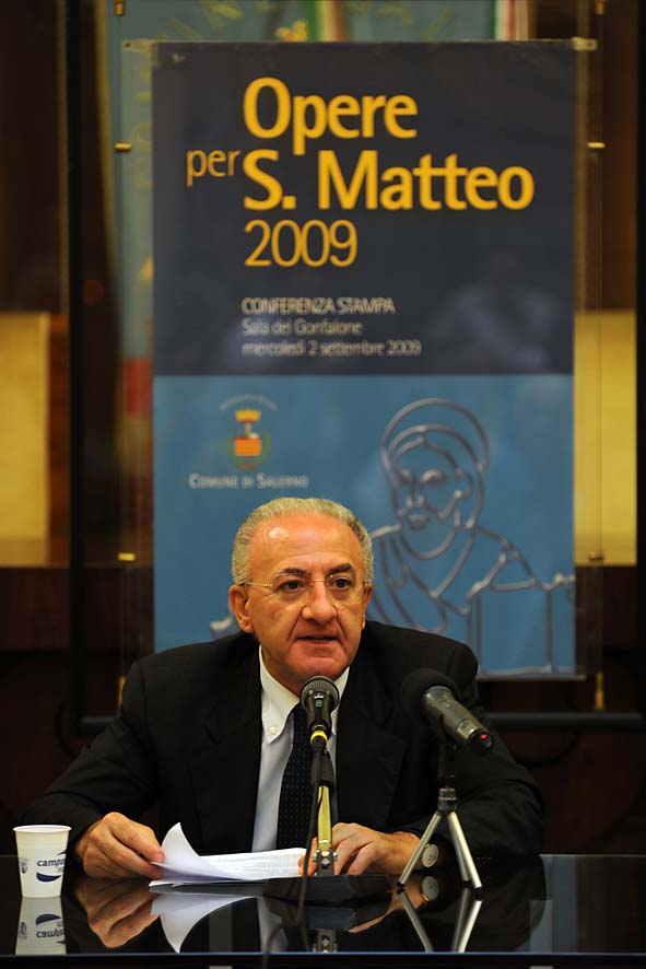   San Matteo 2009: il Sindaco De Luca presenta il programma di opere e lavori pubblici. Palazzo di Citta', 2 settembre 2009
