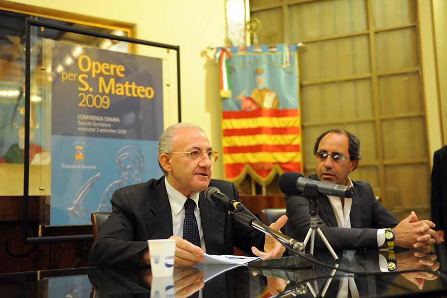   San Matteo 2009: il Sindaco De Luca presenta il programma di opere e lavori pubblici. Palazzo di Citta', 2 settembre 2009
