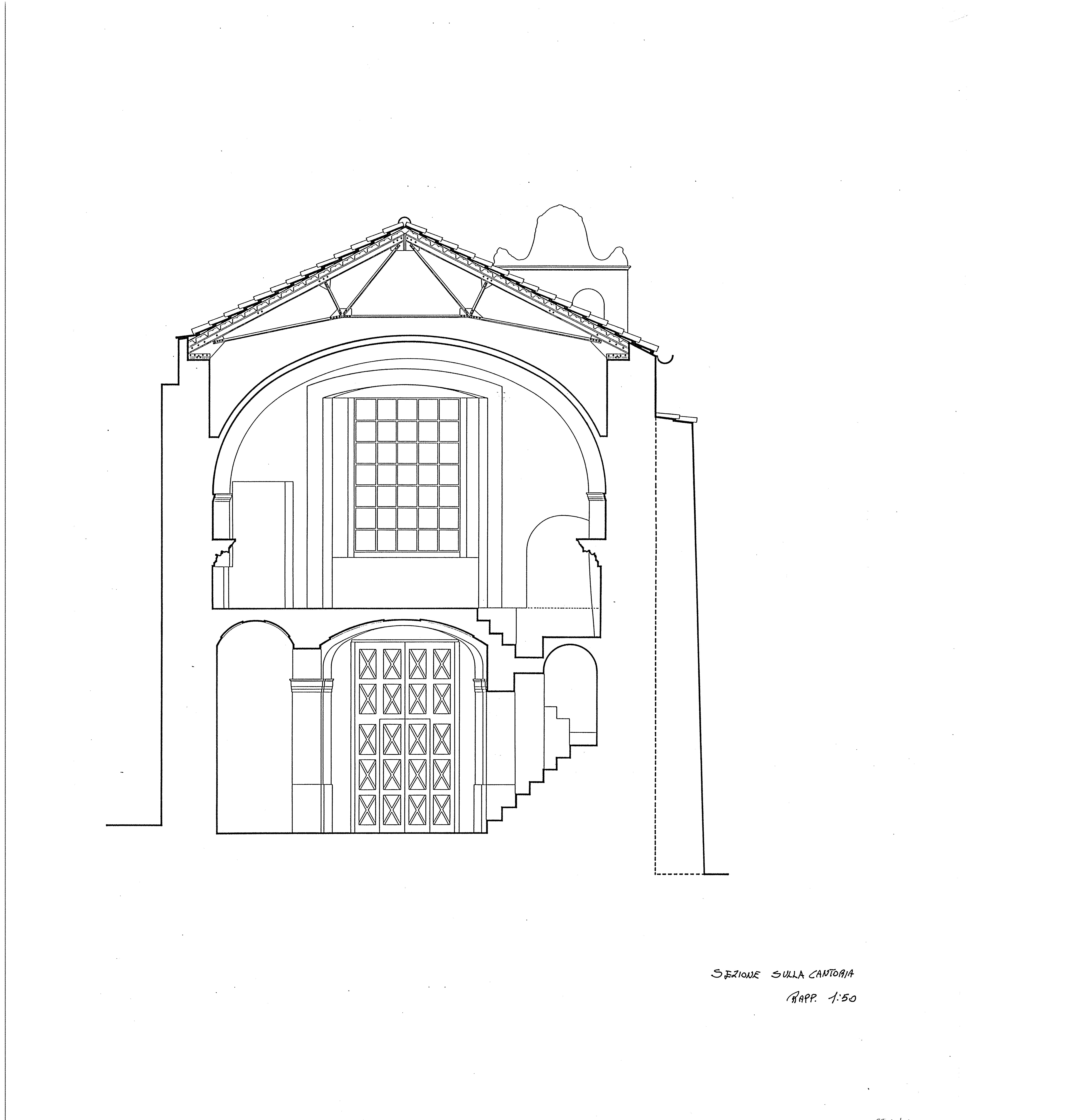 Sezione sulla cantoria 1:50