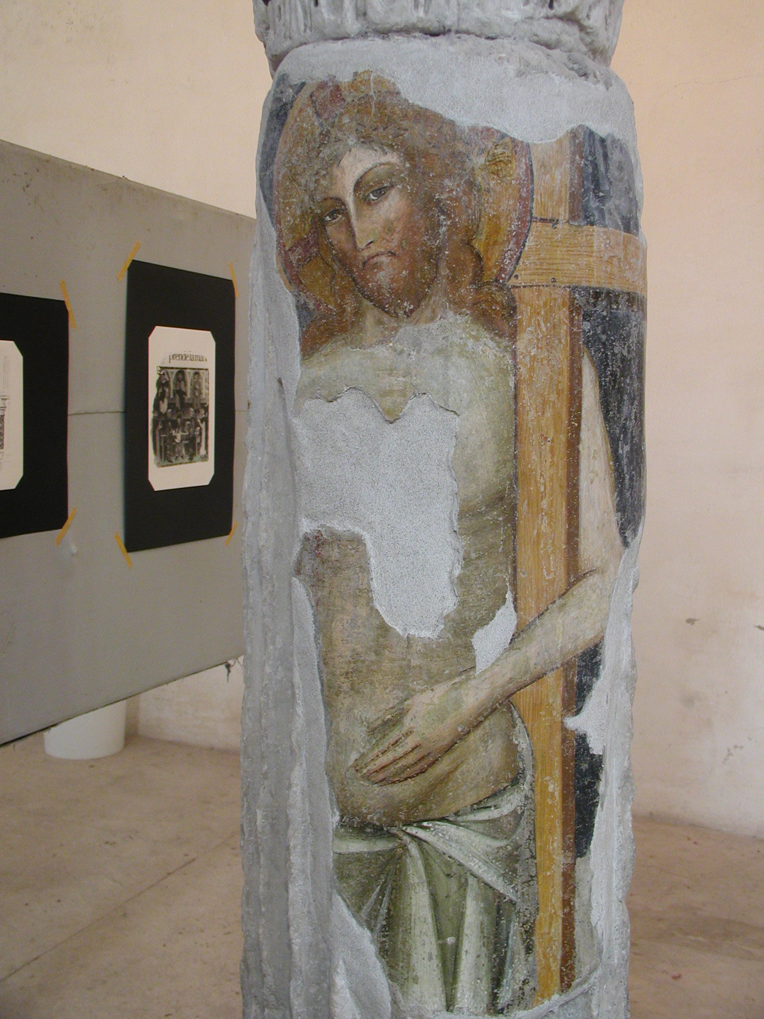 Affresco di Cristo su colonna